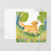 Happy Golden Retriever | Lichte Waterverf Kaart (Voorkant / Achterkant)