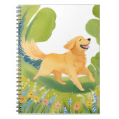 Happy Golden Retriever | Lichte Waterverf Kaart Notitieboek (Voorkant)