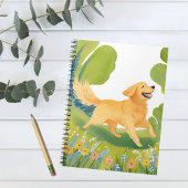 Happy Golden Retriever | Lichte Waterverf Kaart Notitieboek