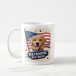 Happy Golden Retriever Patriotic Pup Brew Mok