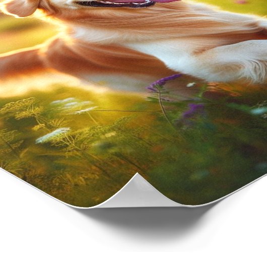 Happy Golden Retriever Poster (Hoek)