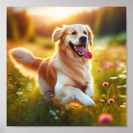 Happy Golden Retriever Poster (Voorkant)