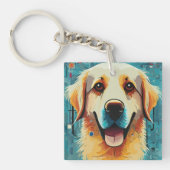Happy Golden Retriever Sleutelhanger (voorkant)