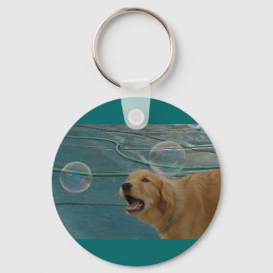 Happy Golden Retriever Sleutelhanger