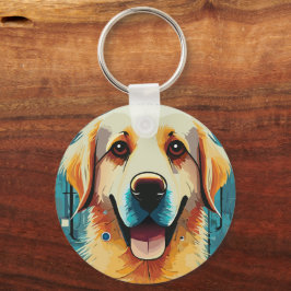 Happy Golden Retriever Sleutelhanger