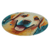 Happy Golden Retriever Snijplank (Hoek)