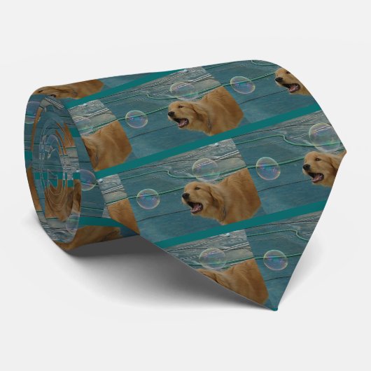 Happy Golden Retriever Stropdas (Opgerold)
