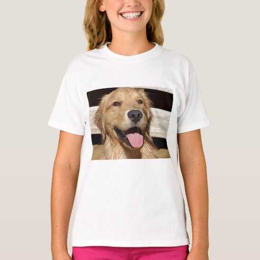 Happy Golden Retriever T-shirt (Voorkant)