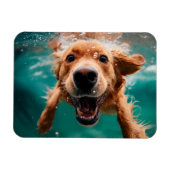 Happy Golden Retriever zwemmen onder water Magneet (Horizontaal)