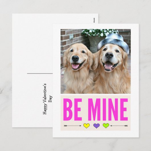 Happy Golden Retrievers zijn mijn Valentijnsdag Feestdagenkaart (Voorkant / Achterkant)