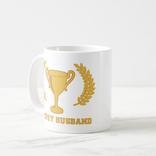 Happy Golden Trophy Husband Koffiemok (Voorkant links)