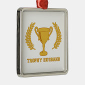 Happy Golden Trophy Husband Metalen Ornament (Rechts)