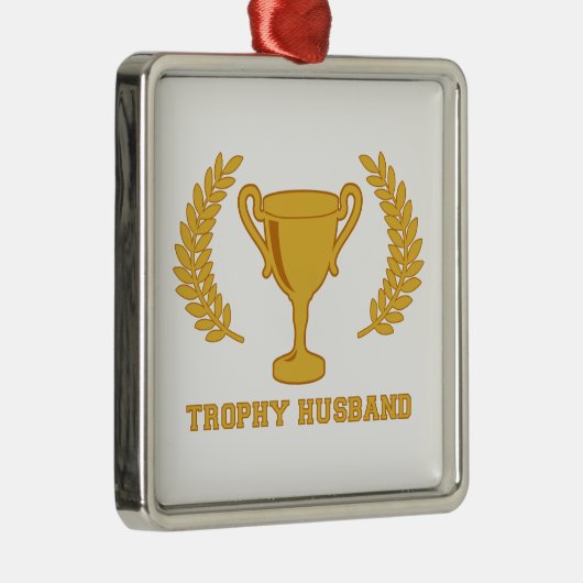 Happy Golden Trophy Husband Metalen Ornament (Rechts)
