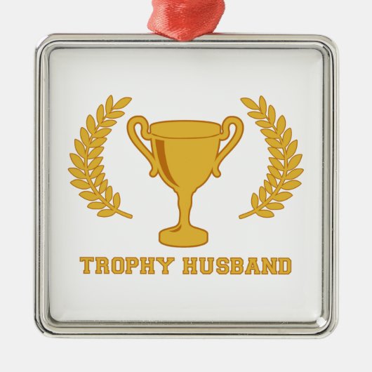 Happy Golden Trophy Husband Metalen Ornament (Voorkant)