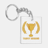 Happy Golden Trophy Husband Sleutelhanger (Voorkant Links)