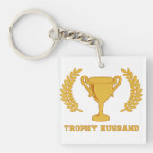 Happy Golden Trophy Husband Sleutelhanger (Voorkant)