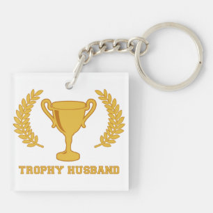 Happy Golden Trophy Husband Sleutelhanger