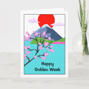 Happy Golden Week Japanse Cherry Blossom Kaart