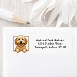 Happy Goldendoodle Retour Adreslabel Etiket