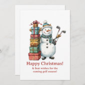 Happy Golfer kerstvakantie Kaart (Voorkant / Achterkant)