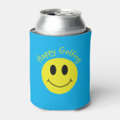 Happy Golfing Custom Tekst Grinning Face Classic Blikjeskoeler (Blikje Voorkant)