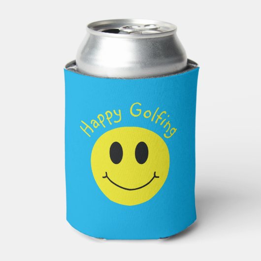 Happy Golfing Custom Tekst Grinning Face Classic Blikjeskoeler (Blikje Voorkant)