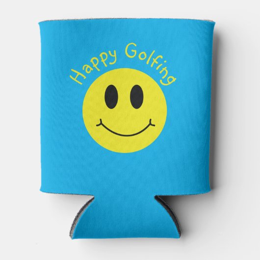 Happy Golfing Custom Tekst Grinning Face Classic Blikjeskoeler (Voorkant)