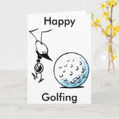 Happy Golfing Funny Wenskaart Kaart (Gele Bloem)