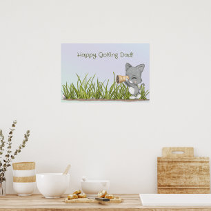 Happy Golfing Papa Funny Vaderdag Poster