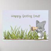 Happy Golfing Papa Funny Vaderdag Poster (Voorkant)