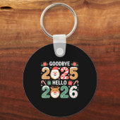 Happy Goodbye 2025 Hello 2026 Festive New Year Loo Sleutelhanger (Voorkant)