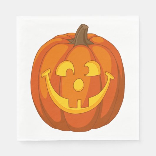 Happy Goofy Jack O Lantern Halloween Pumpkin Face Servet (Voorkant)