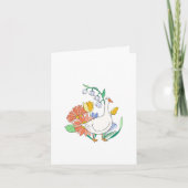 Happy Goose in Bloemen Blank Bedankkaart (Voorkant)