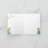 Happy Goose in Bloemen Blank Bedankkaart (Binnen)