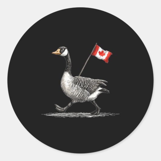 Happy Goose Kostuum met Canada Vlag Ronde Sticker (Voorkant)