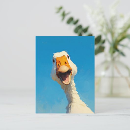 Happy Goose onder Blue Sky Briefkaart (Staand voorkant)