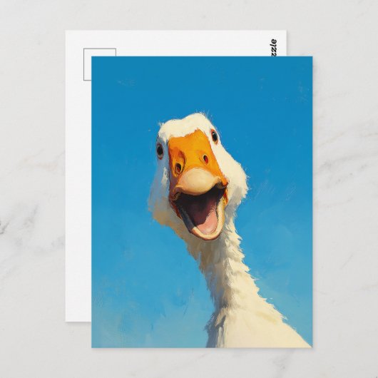 Happy Goose onder Blue Sky Briefkaart (Voorkant / Achterkant)