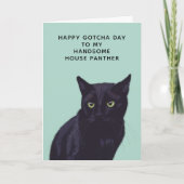 Happy Gotcha Day Black Cat Birthday Kaart (Voorkant)