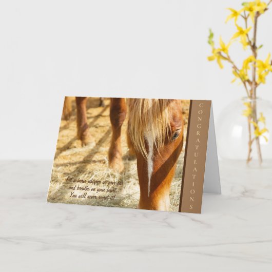 Happy Gotcha Day Custom New Horse Kaart (Gele Bloem)