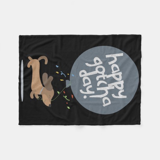 Happy Gotcha Day Dog New Puppy Adoption Birthday C Fleece Deken (Voorkant (Horizontaal))