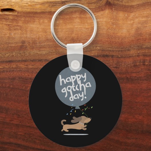 Happy Gotcha Day Dog New Puppy Adoption Birthday C Sleutelhanger (Voorkant)