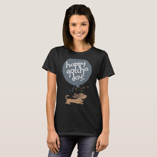 Happy Gotcha Day Dog New Puppy Adoption Birthday C T-shirt (Voorkant volledig)