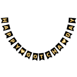 Happy Gotcha Day Gold Foil-ballonnen Vlaggetjes