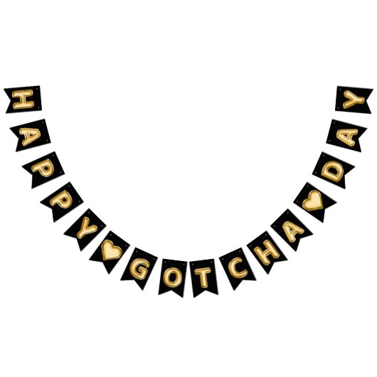 Happy Gotcha Day Gold Foil-ballonnen Vlaggetjes (Alle)