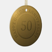 Happy gouden bruiloft keramisch ornament (Rechts)