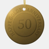 Happy gouden bruiloft keramisch ornament (Voorkant)