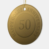 Happy gouden bruiloft keramisch ornament (Links)