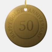 Happy gouden bruiloft keramisch ornament (Achterkant)