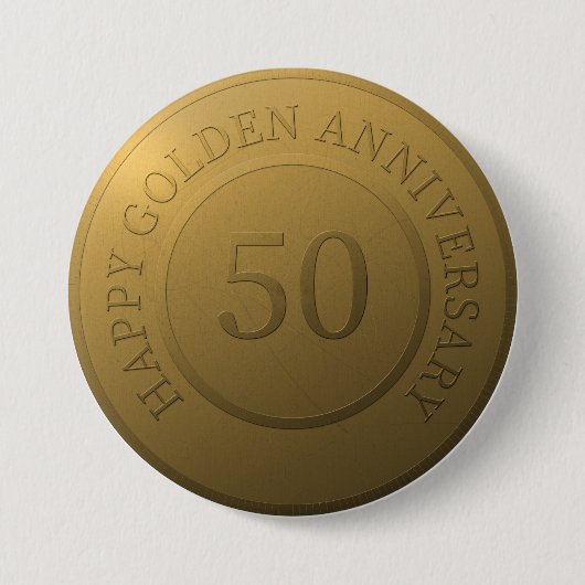 Happy gouden bruiloft ronde button 7,6 cm (Voorkant)