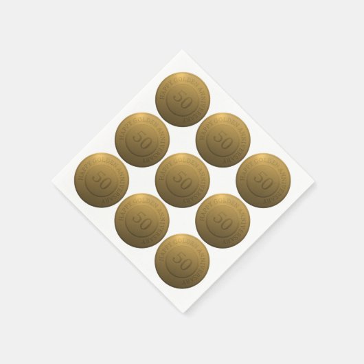 Happy gouden bruiloft servet (Hoek)